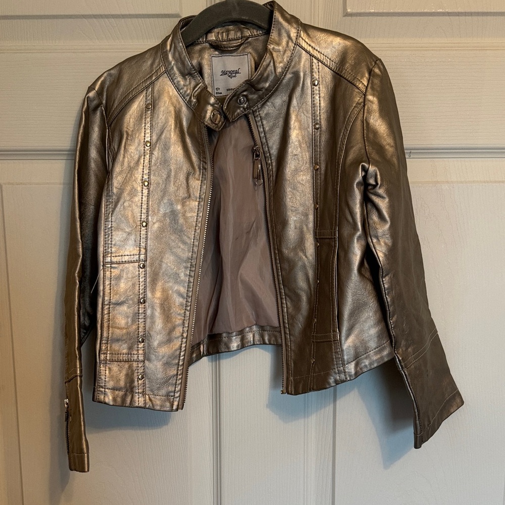 Mayoral Metallic Bronze Leather Jacket